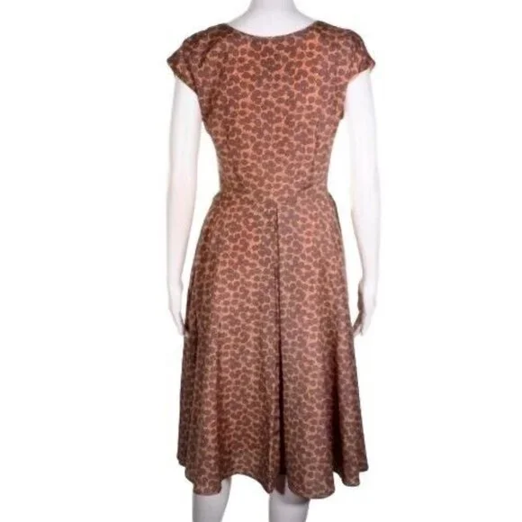 Myrtlewood of California Womens Dress Size XS Coral Lavender Mini Floral Lined - Picture 7 of 10